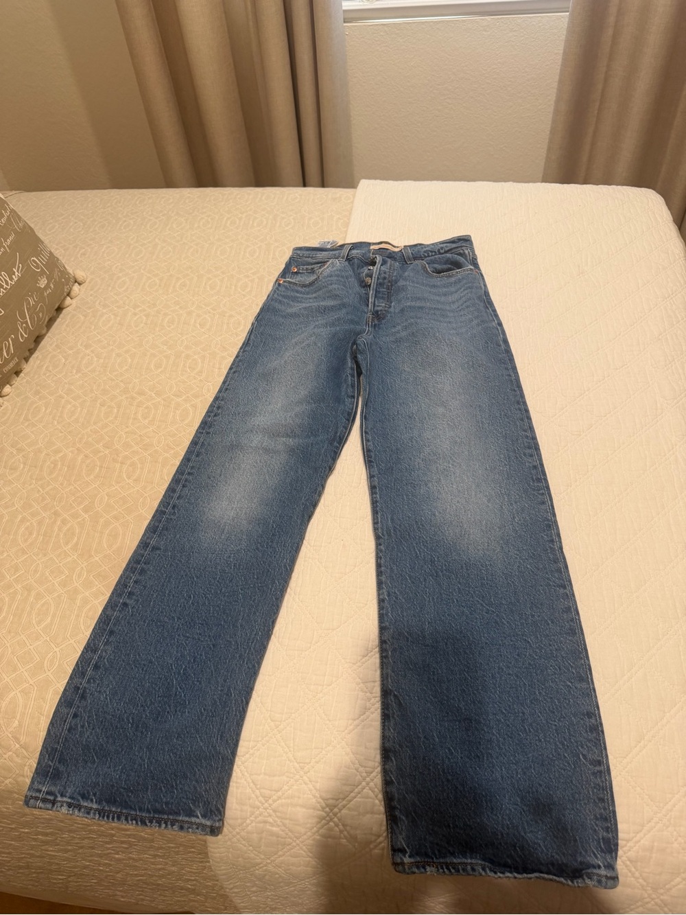 Levi's Blue Denim Jeans with Brown Leather Patch
